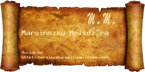 Marsinszky Melióra névjegykártya
